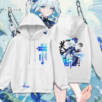 Genshin Furina เสื้อกันหนาวมีฮู้ด เสื้อสเวตเตอร์แขนยาว อะนิเมะคอสเพลย์ โฟกัส Hoodies ลำลอง Unisex M-