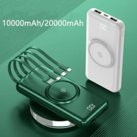 Qi Wireless Charger Power Bank 20000mAh Powerbank for iPhone14 Xiaomi Samsung Huawei External Battery Portable Charger Poverbank