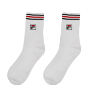 【FILA】襪子 滿額出貨 白 黑紅線 基本款 單雙入 長襪 中筒襪(SCU7003RD)