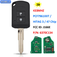 Ecusells Remote Head Key 433MHz ID47 Chip For Mitsubishi Eclipse Cross GK1W/2W/9W 2017 2018 2019 2020 FCC: J166E P/N: 6370C134
