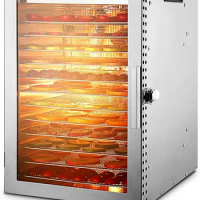 Food-Dehydrator Machine 12 Stainless Steel Trays, 800W Dehydrator for Herbs, Meat Dehydrator for Jerky,190ºF Temperature Control