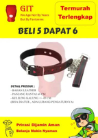 D002 Kalung Leher Kulit bludru BDSM Premium Adjustable dengan Rantai Metal Kuat tali cinta dewasa al