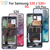 For Samsung Galaxy S20 5G Lcd G981,G981F,G981W with Frame Display Touch Screen Digitizer For Samsung s20 plus 5G LCD G986 G986F