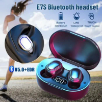 TWS Bluetooth Headset Wireless Earphone E7S Bluetooth 5.0 9D Stereo Bluetooth Earphones Sports Music Earphone for Xiaomi Redmi