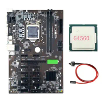 B250 BTC Mining Motherboard with G4560 CPU+Switch Cable LGA 1151 DDR4 12XGraphics Card Slot SATA3.0 for BTC Miner Mining