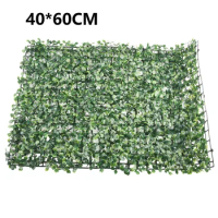 Home Garden Artificial Plant Walls Foliage Hedge Grass Mat Simulated Lawn Greenery Panels Fence Decoration Fake Grass 40x60cm
