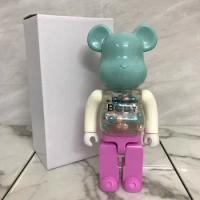 Bearbrick 28cm BE@RBRICK 400% Qianqiu Pearl Qianqiu Joints turn and click Plastic Teddy bear trend toy doll