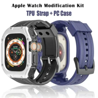 Ultra TPU Band &amp; Case for Apple Watch 49MM Sport Bumper Cover PC Bezel for IWatch Series Ultra2 Protector Frame Modification Kit
