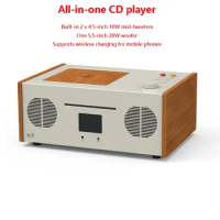 HIFI integrated CD player with built-in speaker, Bluetooth 5.0 FM radio, multifunctional CD player, USB player, infrared remote