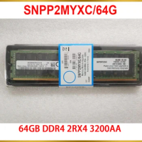 1 Pcs Server Memory P2MYX 0P2MYX For DELL 64G 64GB DDR4 2RX4 3200AA RAM SNPP2MYXC/64G ECC RDIMM 3200