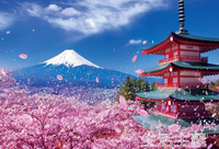 免運 拼圖玩具 日本進口成人拼圖富士山櫻花300片1000片風景減壓玩具