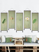 中式客廳裝飾畫荷花掛毯中國風沙發裝飾掛布背景墻布藝壁毯裝飾布