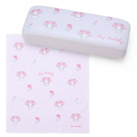 【震撼精品百貨】My Melody 美樂蒂~日本SANRIO三麗鷗 美樂蒂皮質硬殼眼鏡盒附拭鏡布-2024新生活*33026