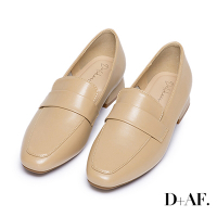 D+AF 實穿滿分．4D氣墊低跟樂福鞋＊杏