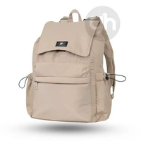 KIMMY Backpack Sekolah Tas Ransel Kuliah Slot Laptop 14" inch Tas Ransel Wanita Cream