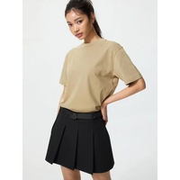 Uniqlo AIRism Cotton T-Shirt Kaos Wanita S 32 BEIGE