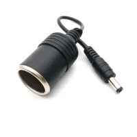 High Quality 12V Female/Male Car Cigarette Lighter Socket Plug Connector Charger Cable Adapter DC 5.5 * 2.1mm 5A Amper