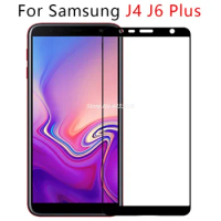 Case On For Samsung Galaxy J4 J6 Plus Tempered Glass Full Cover Screen Protector Gelaksi J 4 6 4j 6j J4plus J6plus Phone Film 9h
