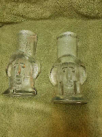 Vintage Blenko Clear Glass Pilgrim Bookends Ice Floe Sculpture