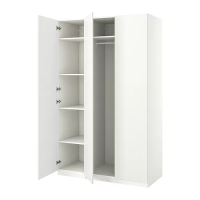 PAX/FORSAND 衣櫃/衣櫥組合, 白色/白色, 150x60x236 公分