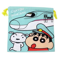 【震撼精品百貨】蠟筆小新_Crayon Shin-chan~日本鐵道系列棉質縮口袋/收納袋-新幹線E5系#29860