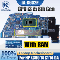 LA-G632P For HP X360 14 G1 14-DA Notebook Mainboard i3-8130U i5-8250U i5-8350U With RAM Laptop Motherboard Full Tested