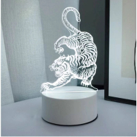 老虎小夜燈創意(【電池款+七色+USB插電】虎運2號) 