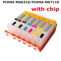 10 set For CANON PIXMA MG6310/PIXMA MG7110 printer PGI-150BK CLI-151 refillable ink cartridges 6 color with permanent chips