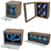 Wooden Led Watch Winder Box Automatic Usb Power Watch Storage Box Suitable For Mechanical Watches Quiet Rotate Motor Boxes