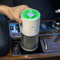 Air Purifier for Home Ozone Generator HEPA Filters Desktop Purifier Night Light Rechargeable Car Air Purifier