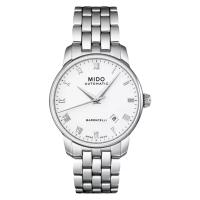 Mido Jam Tangan Pria Mido Baroncelli M8600.4.26.1 Men Automatic White Dial Stainless Steel Strap