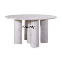 Nordic Simple Marble Dining-Table round Conference Table European Living Room Home Dining Table