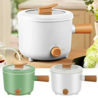 Electric Hot Pot with Handle 2 Gear Mini Electric Cooker Non-Stick Portable Hot Pot Cooker 1.8L Mini Hot Pot for Soup Porridge