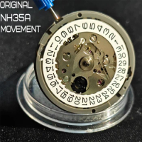 NH35A Automatic Movement for Japan Seiko NH35 White Datewheel 24 Jewels Automatic Self-winding High Accuracy Movt Replace