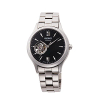 【ORIENT 東方錶】ORIENT 東方錶 ELEGANT系列 優雅小鏤空機械錶 鋼帶款 黑色- 36mm(RA-AG0021B)