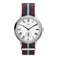 Jam Tangan Pria Timex Waterbury TW2Y27600 Metropolitan Sub-Second Silver Dial Multy Color Fabric Str