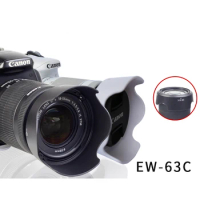 EW-63C Canon 18-55 STM hood Lens Accessories EOS 700D 750D760D 800D100D 200D DSLR Camera 58MM Black and White Reversible buckle