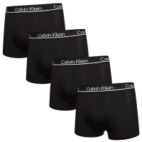 Calvin Klein Microfiber Stretch 男內褲 絲質速乾高彈力男性 平口褲/四角褲/CK內褲- 黑色 四入組