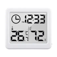 Thermohygrometer Ultra-thin Simple Smart Home Electronic Digital Thermometer Hygrometer LCD Digital Wall Clock