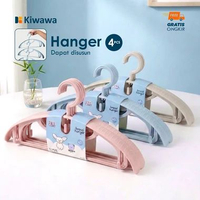 Kiwawa Hanger Baju Set isi 4 Gantungan 45cm Anti Slip - TORAO HG 02 Blue (Isi 4) 45cm