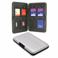 16 Solts Micro SD Kad Digital Penyimpanan SDXC Kalis air Kes Aluminium Pelindung Kad Memori Pemegang