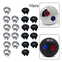 10pcs Water Tap Plastic Decoration Cover Hot And Cold Water Sign Red And Blue Label Decoration Cover For Kitchen Bathroom Taps