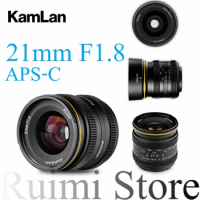 Kamlan 21mm F1.8 APS-C Manual Focus Lens For Fujifilm FX M43 Canon EOS-M Sony E Mirrorless Cameras A6600 M50 XS10