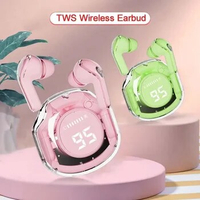 T8 TWS Wireless Bluetooth Headset Transparent ENC Headphones LED Power Digital Display Stereo Sound Earphones for Sports Working