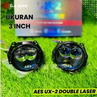 Bilens LED Projector Lens Biled AES 3 Inch Double Laser Bi-led UX2 70W AES Lampu Utma Biled Mobil Mo