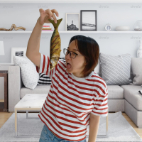 Boneka Plushies Shrelo Ikan Goreng Kecil Unik Gokil Untuk Hadiah Kado Kocak Prank Simulasi Masak Luc