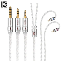 Keephifi KBEAR Limpid Pro 8 Core Pure Silver Cable 2.5/3.5/4.4mm With MMCX/2Pin/QDC/TFZ Connector For KZ Moondrop Kbear Earphone