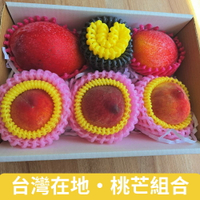 台灣 綜合桃芒禮盒 5顆/盒 黃金水蜜桃3入 愛文芒果2入 總重約1200g±10%
