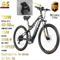 GS-GS9 Bafang Motor 750W Patricia 13AH Professional Battery 9 Speed Ebike Full Suspension Electric bike Adult with 27.5' E-MTB