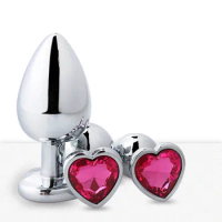 Anal Plug Heart Stainless Steel Crystal Anal Plug Removable Butt Plug Stimulator Anal Sex Toys Prostate Massager Metal Anal Toys